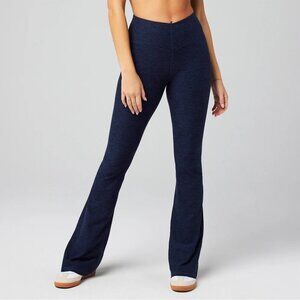 Fabletics HeatherFlex High-Waisted Mini Flare Legging, Tall, Medium, Deep Navy